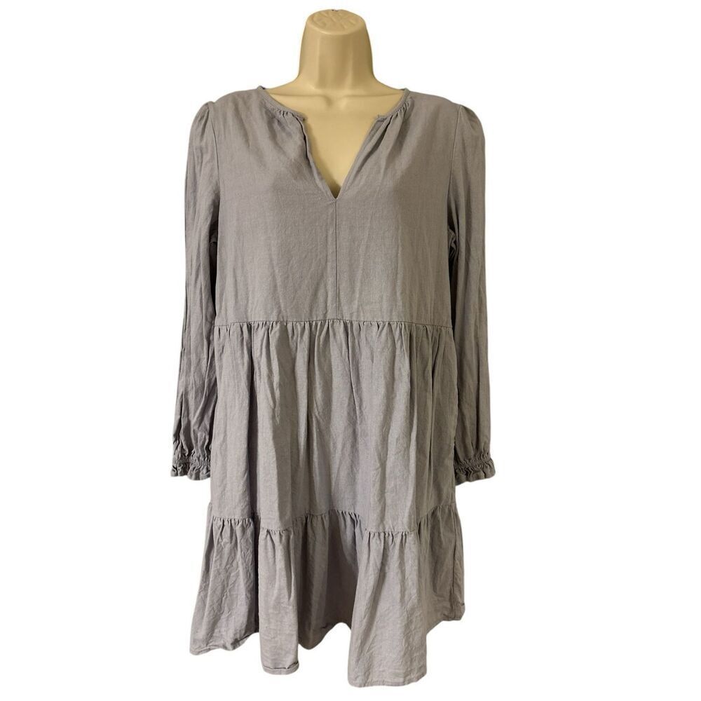 Cynthia Rowley Light Gray Tiered Mini Dress